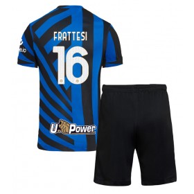 Inter Milan Davide Frattesi #16 Hemmakläder Barn 2024-25 Kortärmad (+ Korta byxor)